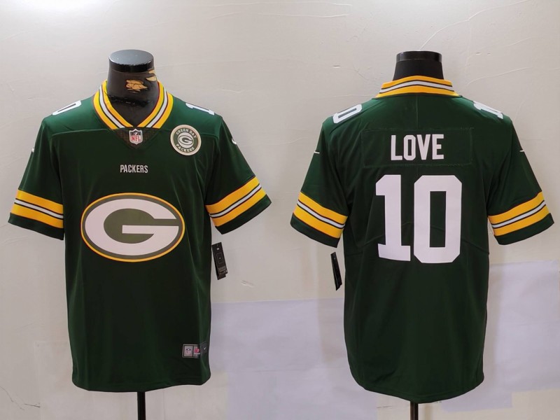 Men Green Bay Packers #10 Love Green Throwback 2024 Nike Vapor Limited NFL Jersey style 9123->indianapolis colts->NFL Jersey
